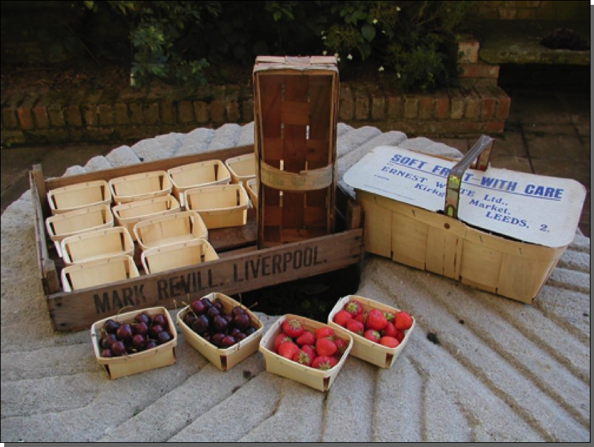 Old soft fruit tray & various punnets

